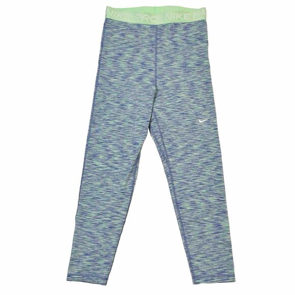 Nike Pro Space-Dyed Cropped Tights DA1012-500 Green Purple Glow Women Size Med - Picture 1 of 8